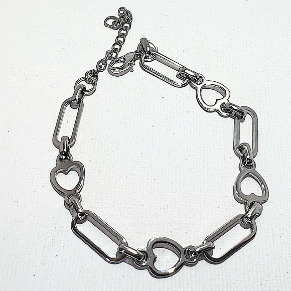 Paperclip Heart Chain Bracelet - Picture 3 of 3